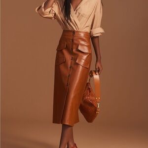 Mare Mare X Anthropologie Faux Leather Skirt